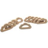 Maxbell 3 Pieces Natural Wooden Cloud Shape Baby Teether Teething Toy Shower Gift