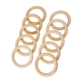 Maxbell 70pcs Handmade Natural Unfinished Wooden Teething Wood DIY Loose Beads Baby Teether Rings