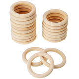 Maxbell 20pcs Wood Teething Rings Wooden Teething Ring Gift Set Organic Infant Baby Showing Toys DIY 60mm