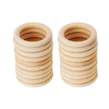 Maxbell 20pcs Wood Teething Rings Wooden Teething Ring Gift Set Organic Infant Baby Showing Toys DIY 60mm