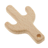 Maxbell Natural Wooden Baby Teether Teething Toy Shower Gift  Cactus