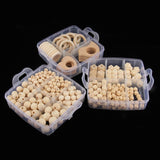 Maxbell 3-layer Baby Wood Beads Ring DIY Necklace Teething Bracelet Teether Toys Set