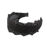 Black Vintage Elegant Women Girls Lace Headband Hair Band Wide Headwraps