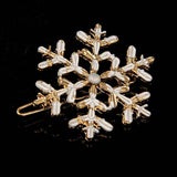 Wedding Charm Hair Accessories Large Snowflake Barrette Clip Hairpin Fashion Hair Jewelry for Women Girl Child