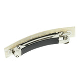 French Style Acetate Leopard Automatic Barrette Ponytail Holders White