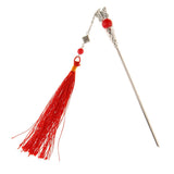 Women Fringed Hair Stick Pin Fringed Tassels Hair Accessories Red