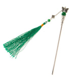 Women Fringed Hair Stick Pin Fringed Tassels Hair Accessories Green