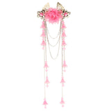 Costume Classic Flower Hair Clip Tassel Hanfu COS Hair Ornaments Light Pink