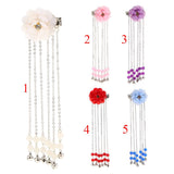 Ancient Alligator Hair Pin Chinese Cosplay Flower Tassel Hair Clip White