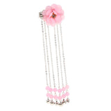 Ancient Alligator Hair Pin Chinese Cosplay Flower Tassel Hair Clip Pink