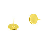 Maxbell 24Pieces Earrings Blank Brass Bezel For 10mm Cabochon Setting Gold