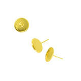Maxbell 24Pieces Earrings Blank Brass Bezel For 10mm Cabochon Setting Gold