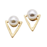 Maxbell Simple Creative Geometric Stud Earrings Faux  Pearl Earring Wedding Jewelry