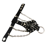 Maxbell Mens Gothic Alloy Spike Skeleton Hand Wrap Leather Cuff Finger Ring Bracelet