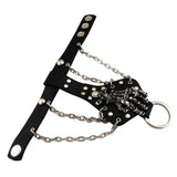 Maxbell Mens Gothic Alloy Spike Skeleton Hand Wrap Leather Cuff Finger Ring Bracelet