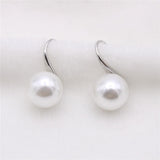 Maxbell Fashion Pearl Leverback Earrings Stud Earrings for Women Weddings - Silver