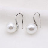 Maxbell Fashion Pearl Leverback Earrings Stud Earrings for Women Weddings - Silver