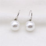 Maxbell Fashion Pearl Leverback Earrings Stud Earrings for Women Weddings - Silver