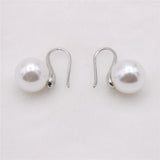 Maxbell Fashion Pearl Leverback Earrings Stud Earrings for Women Weddings - Silver