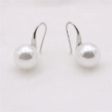 Maxbell Fashion Pearl Leverback Earrings Stud Earrings for Women Weddings - Silver