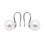Maxbell Fashion Pearl Leverback Earrings Stud Earrings for Women Weddings - Silver