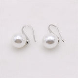 Maxbell Fashion Pearl Leverback Earrings Stud Earrings for Women Weddings - Silver