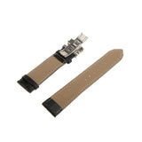 Maxbell Leather Watch Band Butterfly Deployment Clasp Buckle Black 20mm
