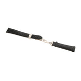 Maxbell Leather Watch Band Butterfly Deployment Clasp Buckle Black 22mm