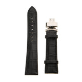 Maxbell Leather Watch Band Butterfly Deployment Clasp Buckle Black 22mm