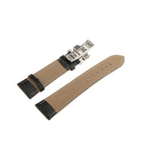 Maxbell Leather Watch Band Butterfly Deployment Clasp Buckle Black 22mm