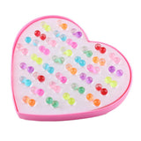 Maxbell 36 Pairs Cute Stud Set Love Heart Box Lady Girls Crystal Ball Earring Studs
