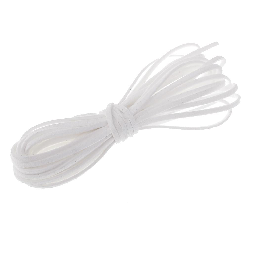 Max 2Pieces 5m PU Leather Cord String for Necklace Bracelet DIY Findings White