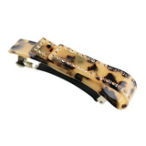 Leopard Pattern Crystal Spring Hair Clip Barrette Ponytail Clip Light Brown