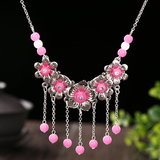 Vintage Hair Jewelry Headband Eyebrow Fall Forehead Chain Hot Pink