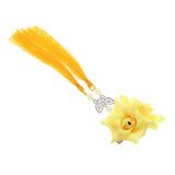 2 Pieces Fbaric Flower Butterfly Tassel Hair Clip Hair Accessories Yellow