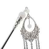 Chinese Traditional Hair Stick Shawl Pin Women Hair Accessory White