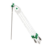 Chinese Traditional Hair Stick Shawl Pin Women Hair Accessory Deep Green