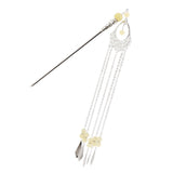 Chinese Traditional Hair Stick Shawl Pin Women Hair Accessory Yellow