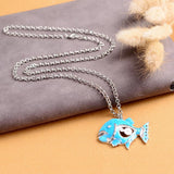 Maxbell Women Girls Fashion 3D Enamel Fish Pendant Chain Necklace Sweater Jewelry