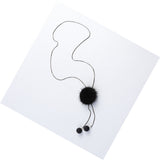 Maxbell Mink Wool Fur PomPom Winter Sweater Chain Women Long Hanging Ornaments Black