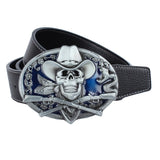 Men's Belts PU Leather Belt Buckle Skull And Snake for Western Cowboy Black