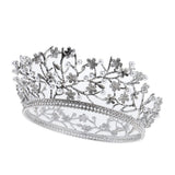 Maxbell Rhinestones Faux Pearls Floret Cute Bridal Headband Pageant Princess Crown