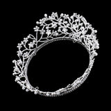 Maxbell Rhinestones Faux Pearls Floret Cute Bridal Headband Pageant Princess Crown