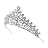 Maxbell Royal Flower Crystal 3A Zircon Crown Tiara Wedding Bridal Headband Hair Accessories