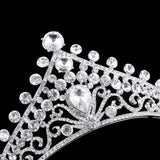 Maxbell Royal Flower Crystal 3A Zircon Crown Tiara Wedding Bridal Headband Hair Accessories