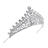 Maxbell Royal Flower Crystal 3A Zircon Crown Tiara Wedding Bridal Headband Hair Accessories