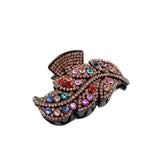Leaf Shaped Rhinestone Acrylic Hair Claw Clip Grip Haipin Hairwear Rainbow2