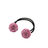 Women Hair Accessory Crystal Drill Ball Hair Ring Jewelry Pink