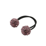 Women Hair Accessory Crystal Drill Ball Hair Ring Jewelry Purple