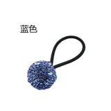 Diamante ball headdress Elastic hair ring rope pony tail holder Blue